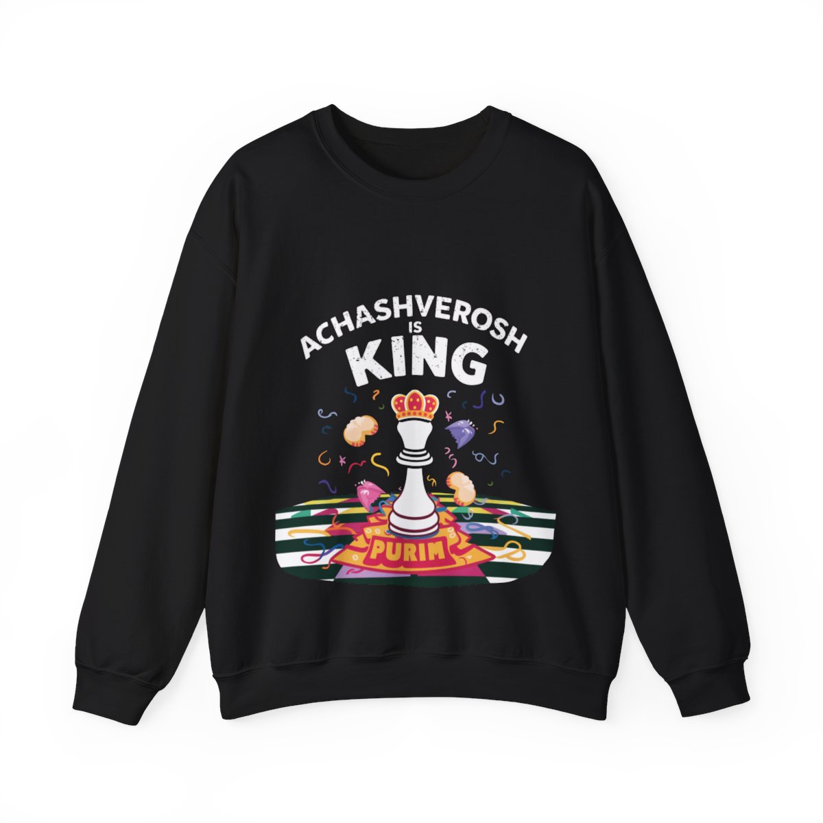 King Achashverosh, Purim, Chess King, Crewneck Sweatshirt