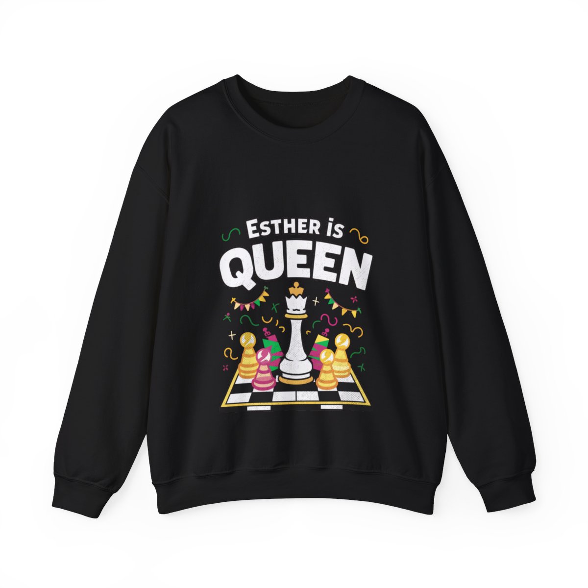 Queen Esther, Purim, Chess Queen, Crewneck Sweatshirt